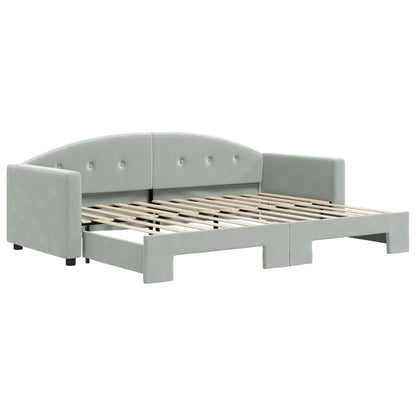 Divano Letto con Letto Estraibile Grigio Chiaro 80x200 Velluto