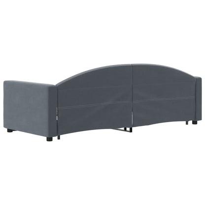 Divano Letto con Letto Estraibile Grigio Scuro 80x200cm Velluto