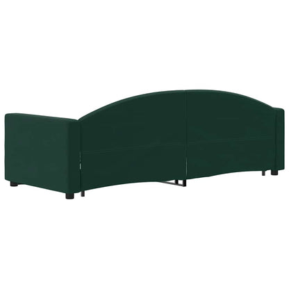 Divano Letto con Letto Estraibile Verde Scuro 80x200cm Velluto