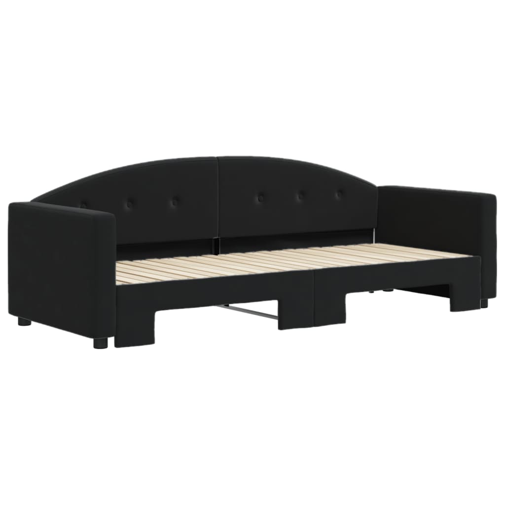 Divano Letto con Letto Estraibile Nero 80x200 cm in Velluto