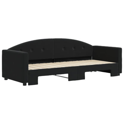 Divano Letto con Letto Estraibile Nero 80x200 cm in Velluto