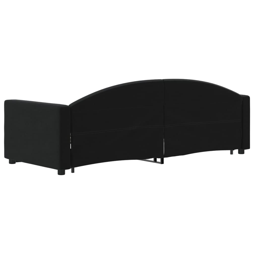 Divano Letto con Letto Estraibile Nero 80x200 cm in Velluto