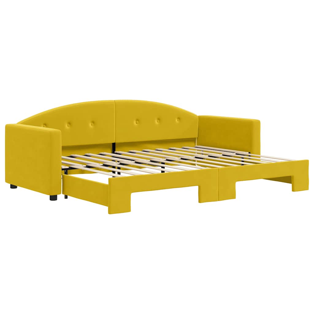 Divano Letto con Letto Estraibile Giallo 80x200 cm in Velluto