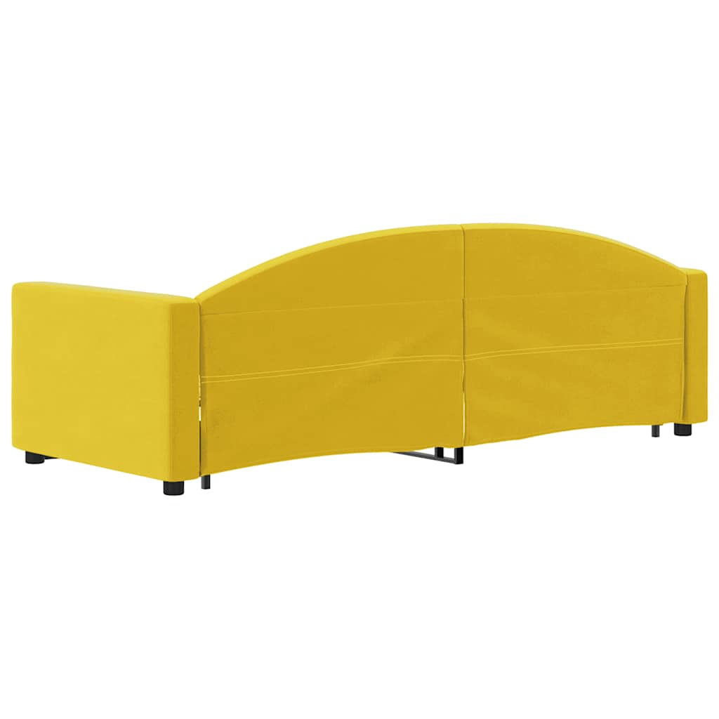 Divano Letto con Letto Estraibile Giallo 80x200 cm in Velluto