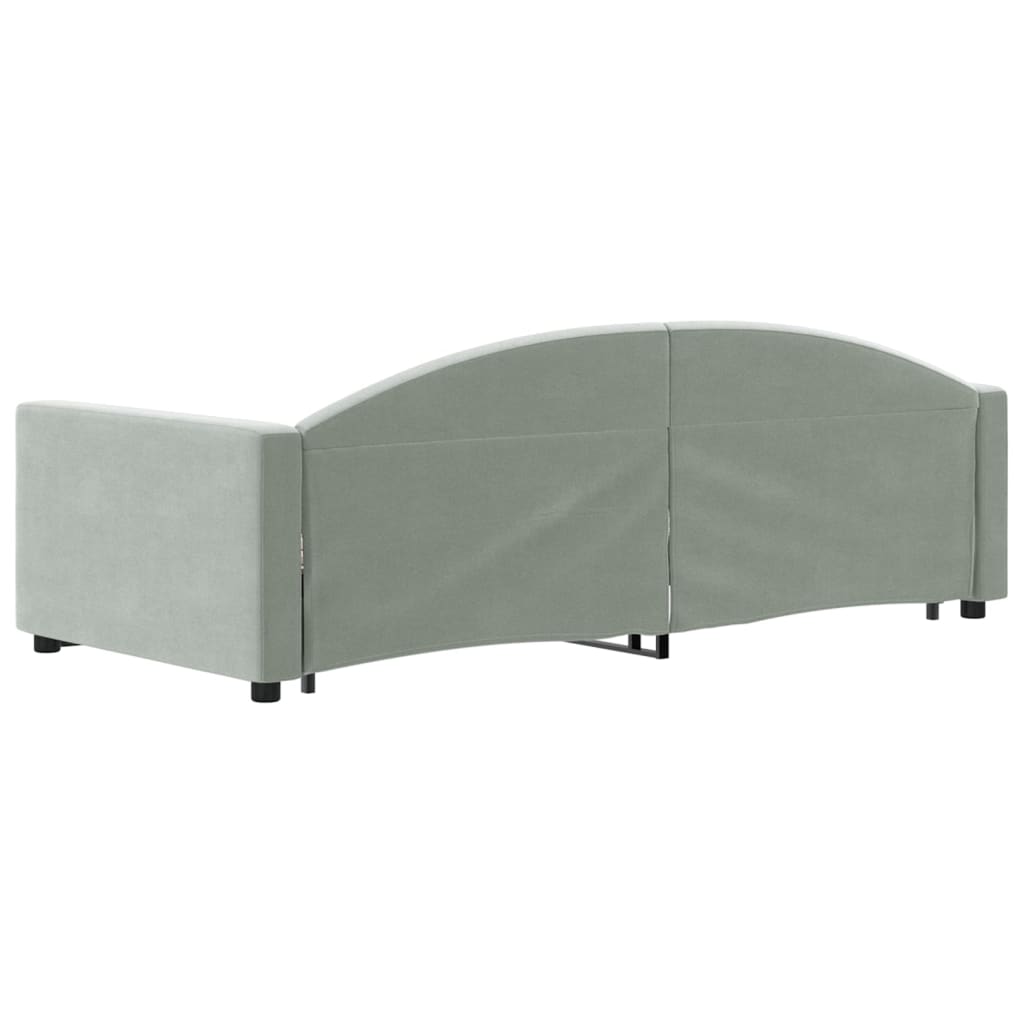 Divano Letto con Letto Estraibile Grigio Chiaro 90x200 Velluto
