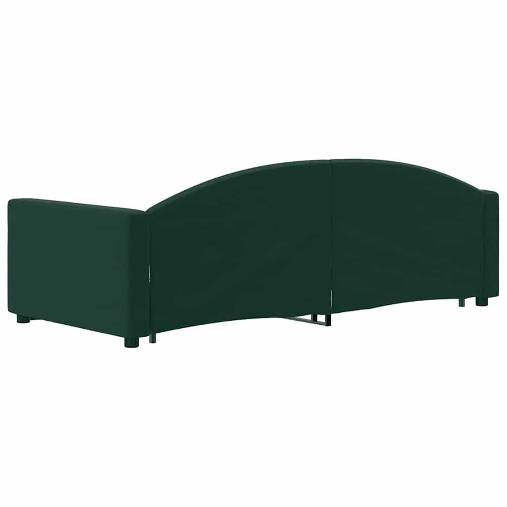 Divano Letto con Letto Estraibile Verde Scuro 90x200cm Velluto