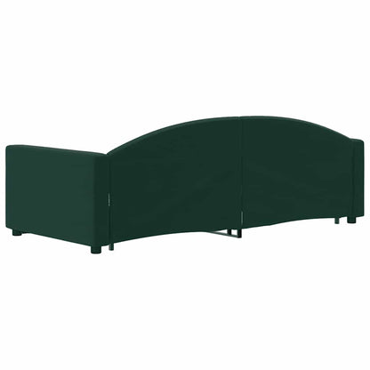 Divano Letto con Letto Estraibile Verde Scuro 90x200cm Velluto