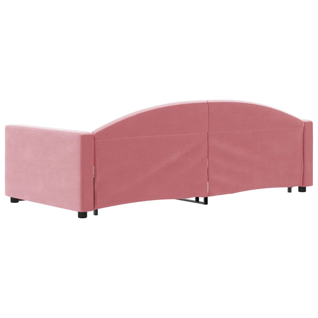 Divano Letto con Letto Estraibile Rosa 90x200 cm in Velluto