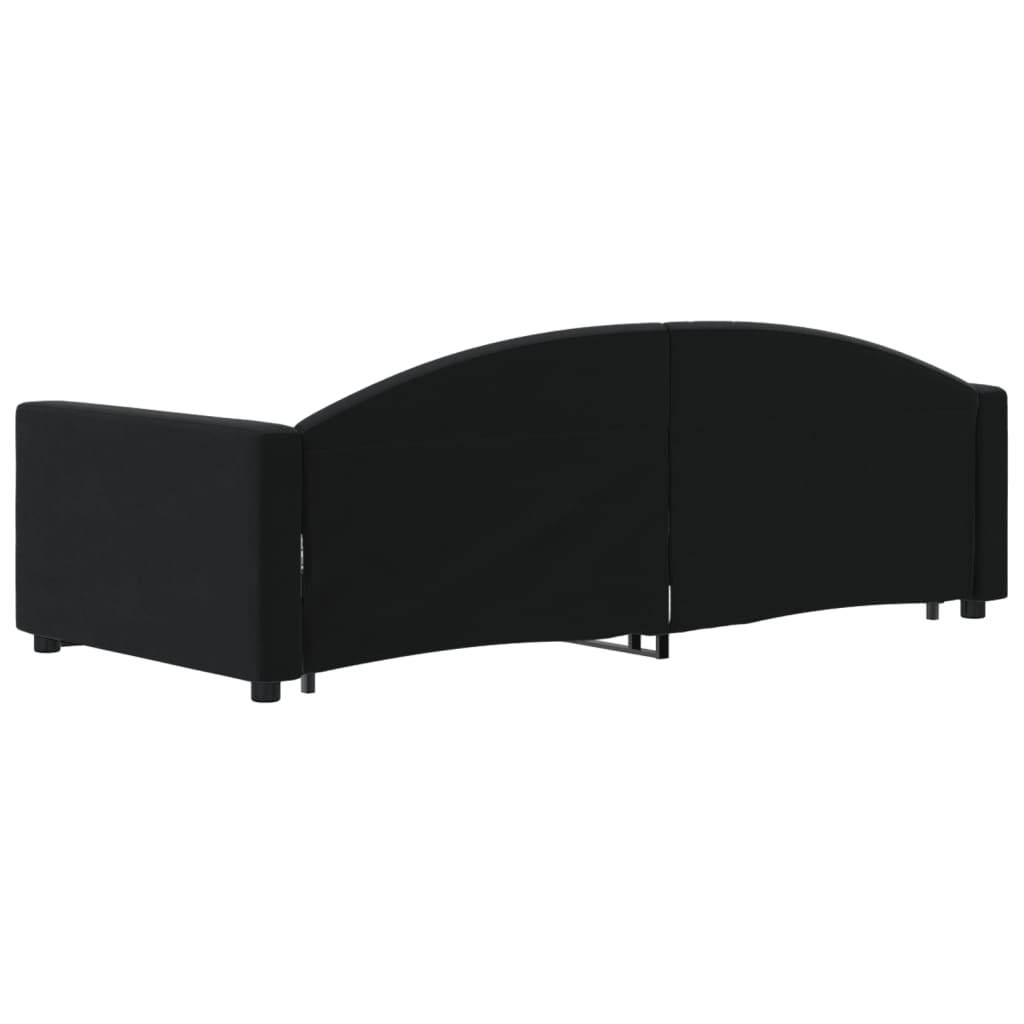 Divano Letto con Letto Estraibile Nero 90x200 cm in Velluto