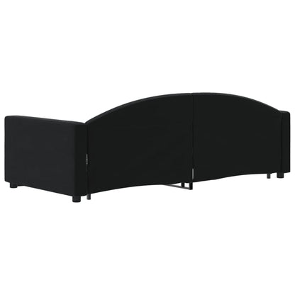 Divano Letto con Letto Estraibile Nero 90x200 cm in Velluto