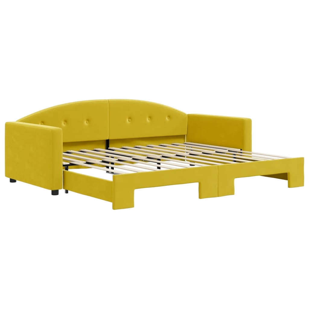 Divano Letto con Letto Estraibile Giallo 90x200 cm in Velluto