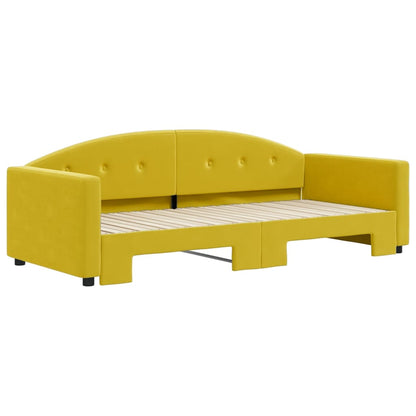 Divano Letto con Letto Estraibile Giallo 90x200 cm in Velluto