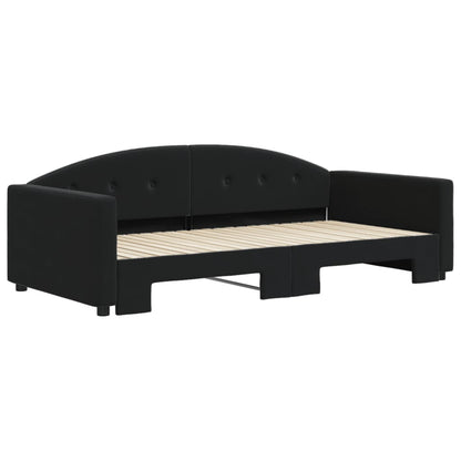 Divano Letto con Letto Estraibile Nero 100x200 cm in Velluto