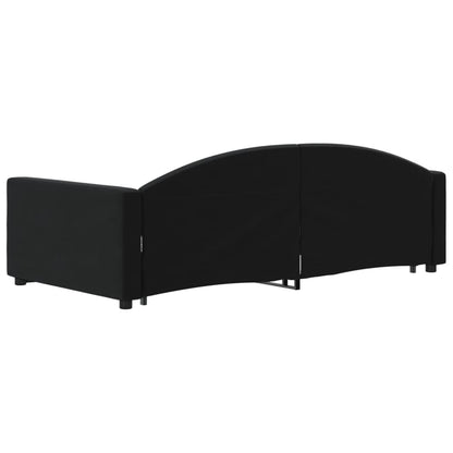 Divano Letto con Letto Estraibile Nero 100x200 cm in Velluto