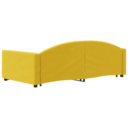 Divano Letto con Letto Estraibile Giallo 100x200 cm in Velluto