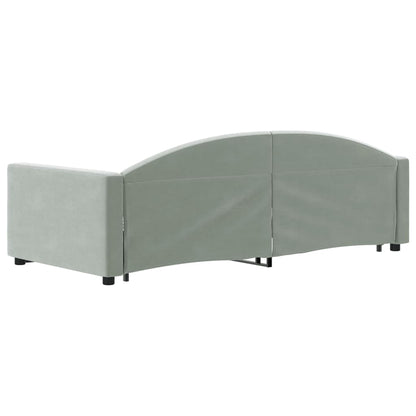 Divano Letto con Letto Estraibile Grigio Chiaro 90x190 Velluto