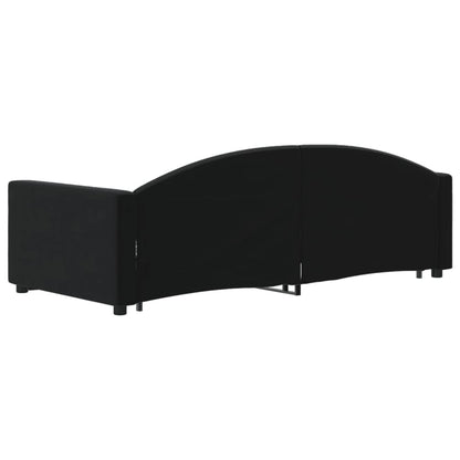 Divano Letto con Letto Estraibile Nero 90x190 cm in Velluto