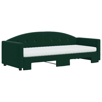 Divano Letto Estraibile Materassi Verde Scuro 80x200 Velluto