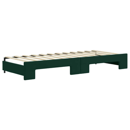 Divano Letto Estraibile Materassi Verde Scuro 80x200 Velluto