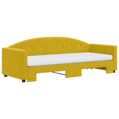 Divano Letto Estraibile con Materassi Giallo 80x200 cm Velluto