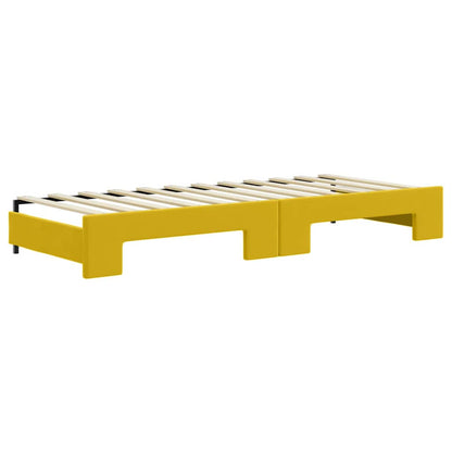 Divano Letto Estraibile con Materassi Giallo 80x200 cm Velluto