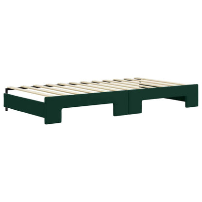Divano Letto Estraibile Materassi Verde Scuro 100x200 Velluto