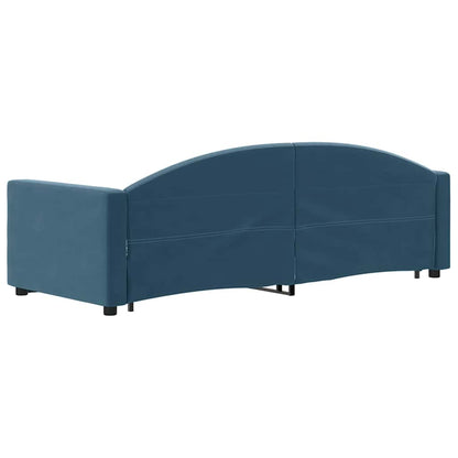 Divano Letto Estraibile con Cassetti Blu 80x200 cm Velluto