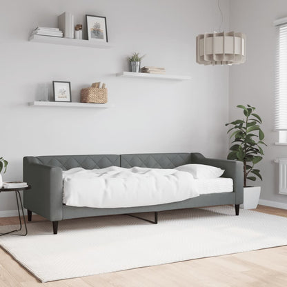 Divano Letto con Materasso Grigio Scuro 80x200 cm in Tessuto