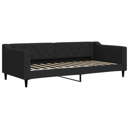 Divano Letto con Materasso Nero 90x200 cm in Tessuto