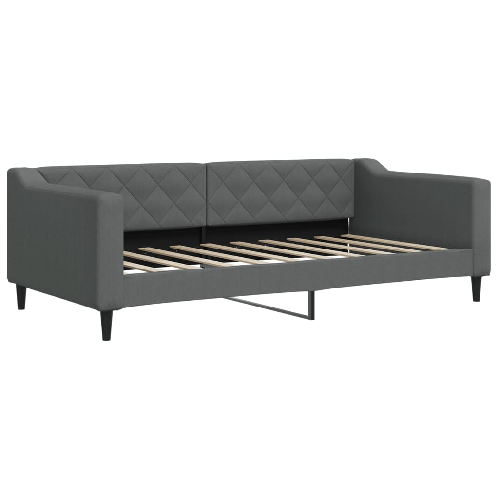 Divano Letto con Materasso Grigio Scuro 90x190 cm in Tessuto