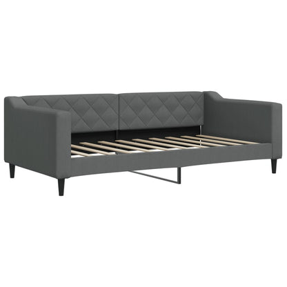 Divano Letto con Materasso Grigio Scuro 90x190 cm in Tessuto