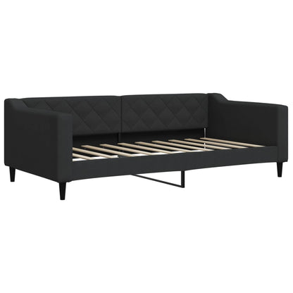 Divano Letto con Materasso Nero 90x190 cm in Tessuto