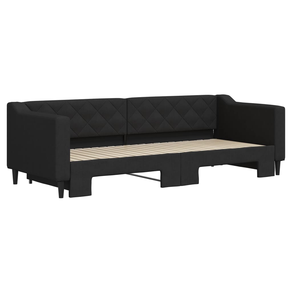 Divano Letto con Letto Estraibile Nero 80x200 Tessuto