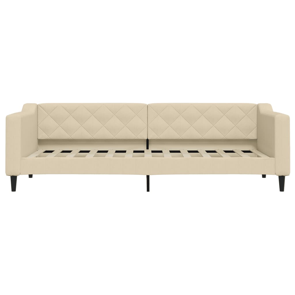 Divano Letto con Letto Estraibile Crema 80x200 cm Tessuto