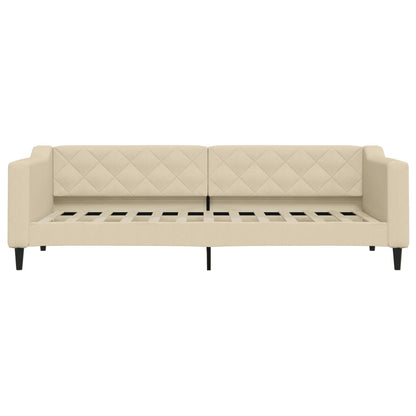 Divano Letto con Letto Estraibile Crema 80x200 cm Tessuto