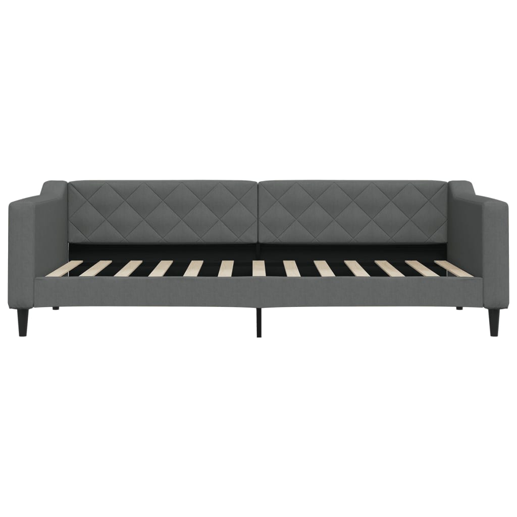 Divano Letto con Letto Estraibile Grigio Scuro 90x200cm Tessuto