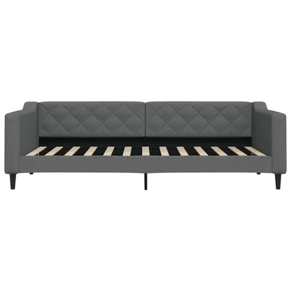 Divano Letto con Letto Estraibile Grigio Scuro 90x200cm Tessuto