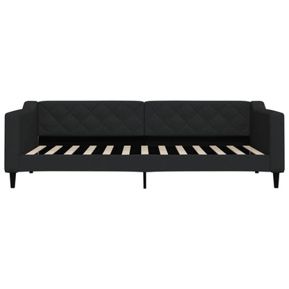 Divano Letto con Letto Estraibile Nero 90x200 cm in Tessuto