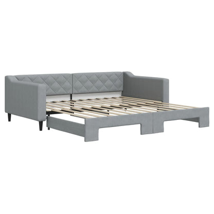 Divano Letto con Letto Estraibile Grigio Chiaro 100x200 Tessuto