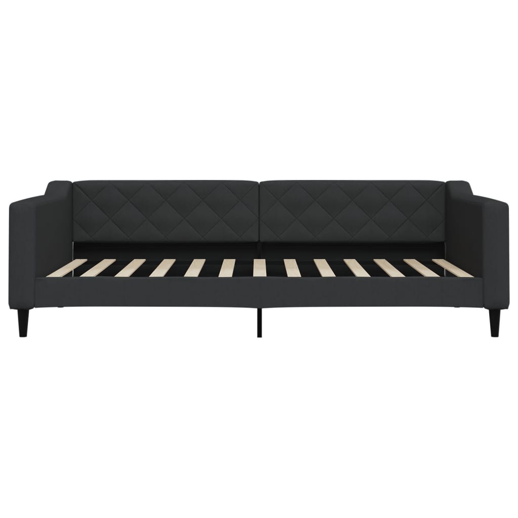 Divano Letto con Letto Estraibile Nero 100x200 cm in Tessuto