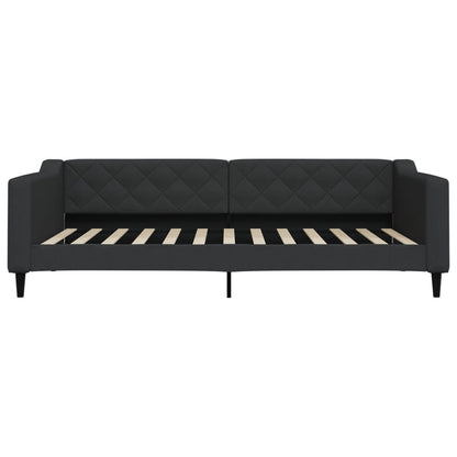 Divano Letto con Letto Estraibile Nero 100x200 cm in Tessuto