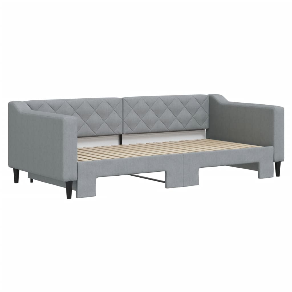 Divano Letto con Letto Estraibile Grigio Chiaro 90x190 Tessuto