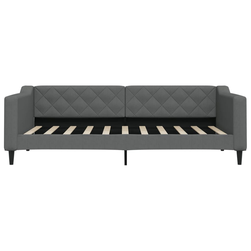 Divano Letto con Letto Estraibile Grigio Scuro 90x190cm Tessuto