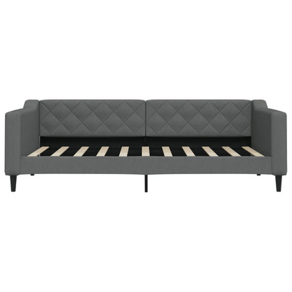 Divano Letto con Letto Estraibile Grigio Scuro 90x190cm Tessuto