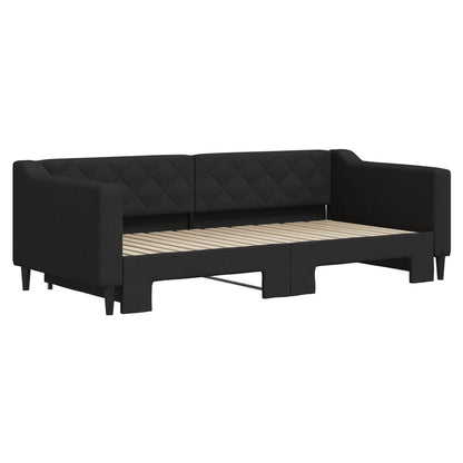 Divano Letto con Letto Estraibile Nero 90x190 cm in Tessuto