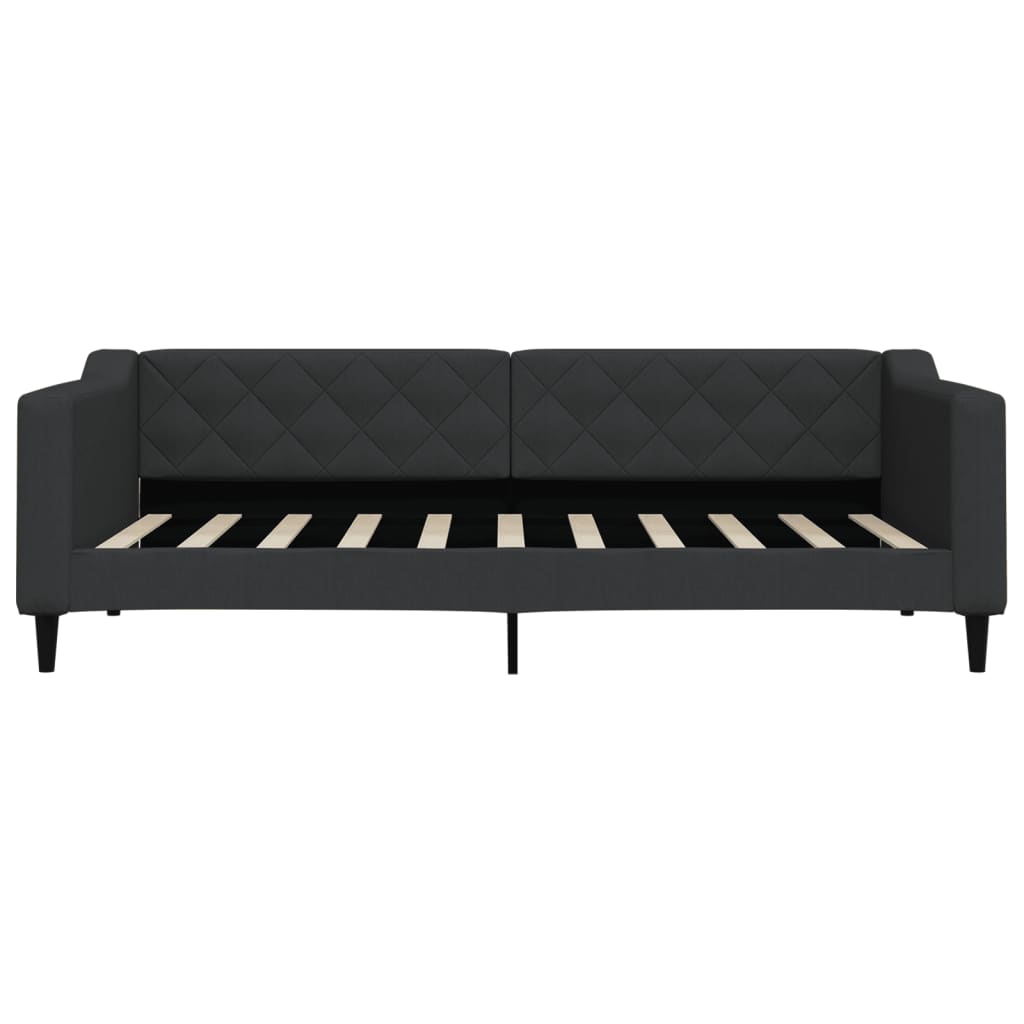Divano Letto con Letto Estraibile Nero 90x190 cm in Tessuto
