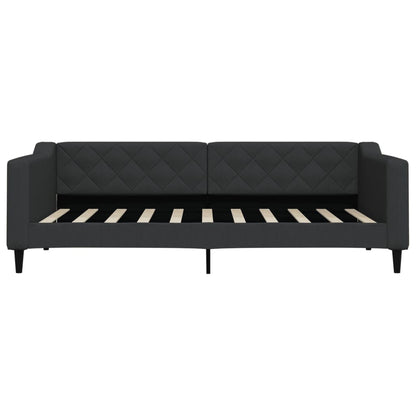 Divano Letto con Letto Estraibile Nero 90x190 cm in Tessuto
