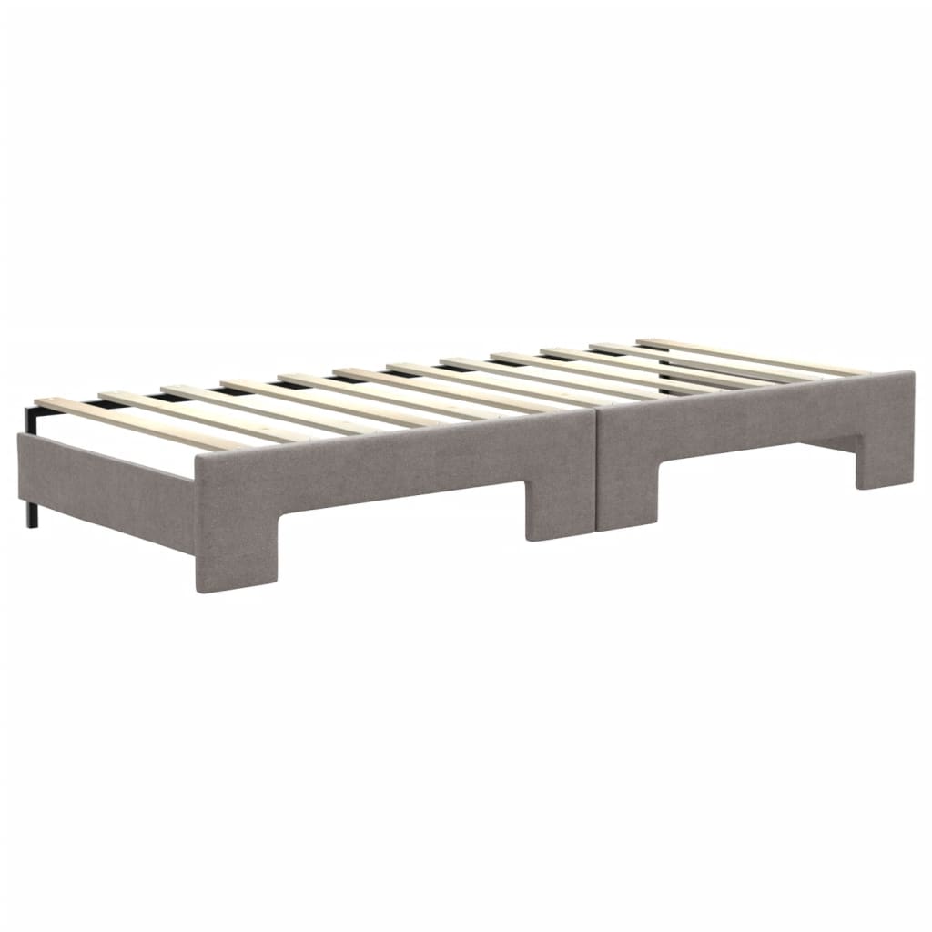 Divano Letto Estraibile con Materassi Tortora 80x200 cm Tessuto