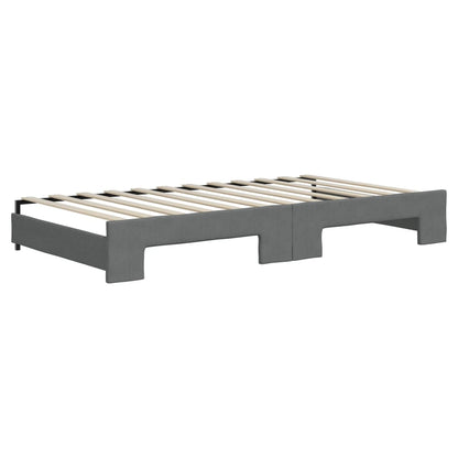 Divano Letto Estraibile Materassi Grigio Scuro 100x200 Tessuto