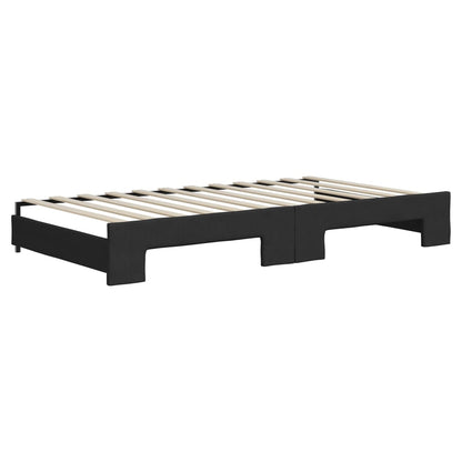 Divano Letto Estraibile con Materassi Nero 100x200 cm Tessuto